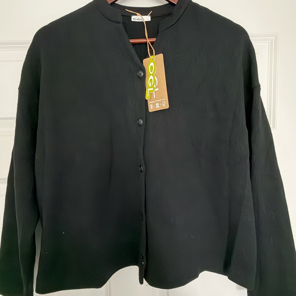 OGL Black Button-Up Cardigan